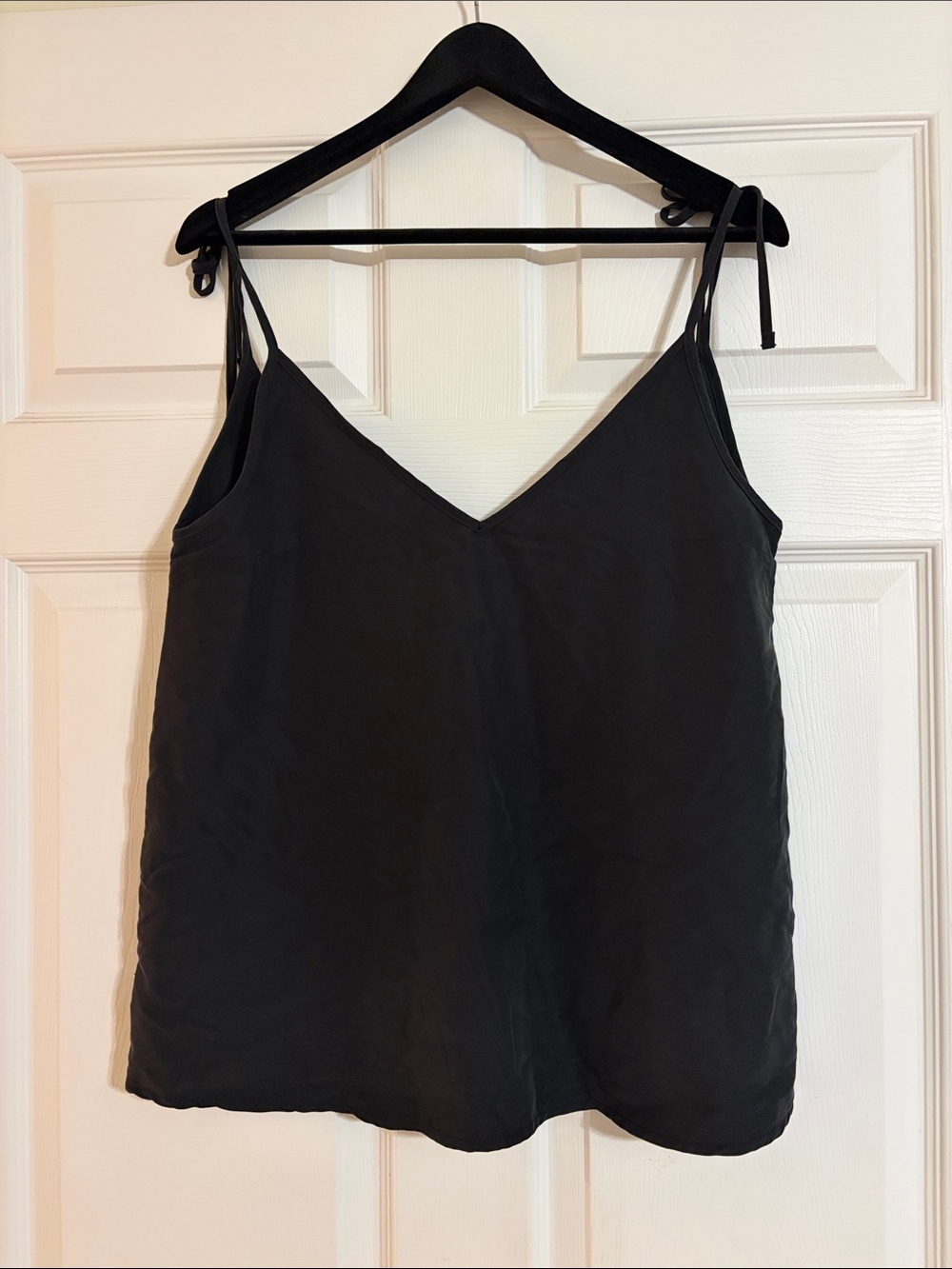 Surf Inc. Black Satin V-Neck Camisole Tank Top Medium